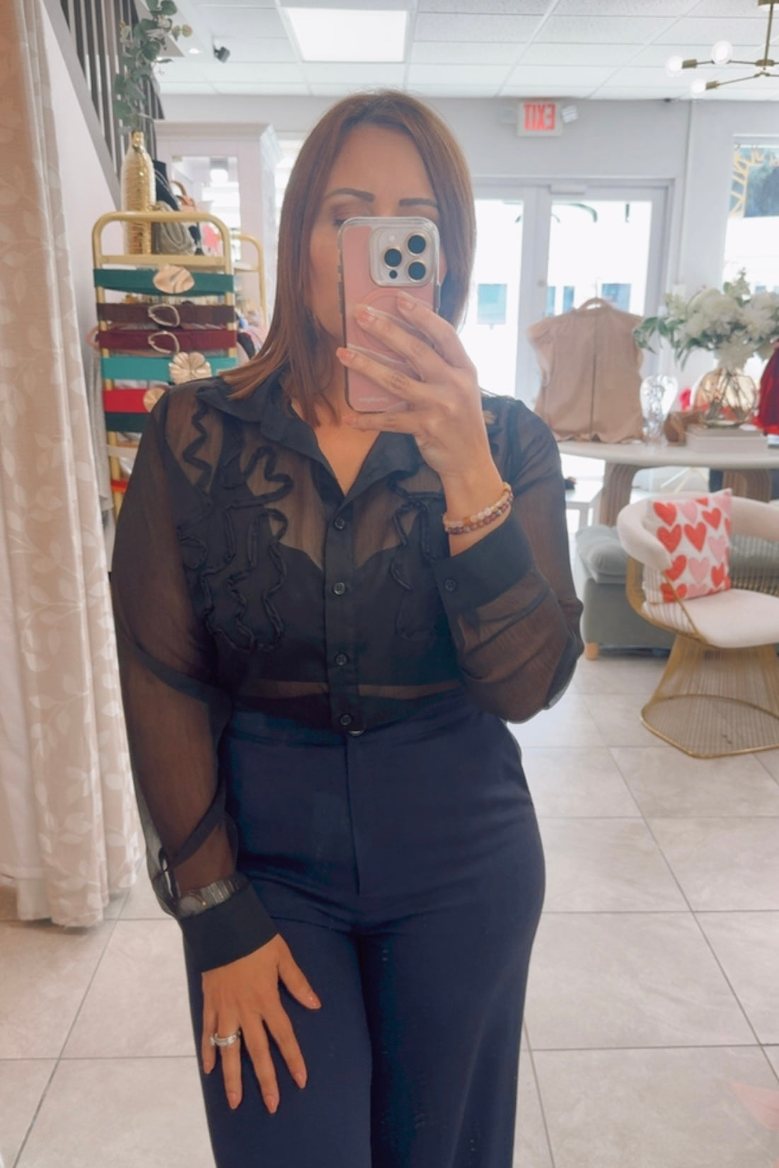 Black chiffon blouse