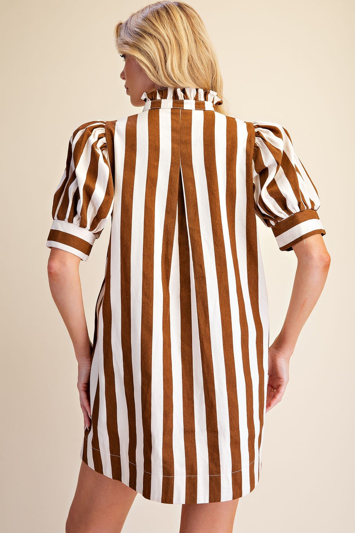 Camel Striped Dress