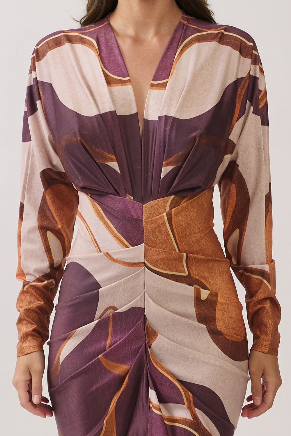 Abstract Ruched Dress