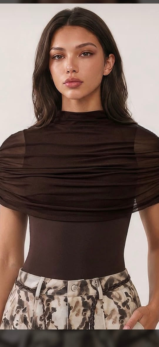 Chocolate Mesh Top