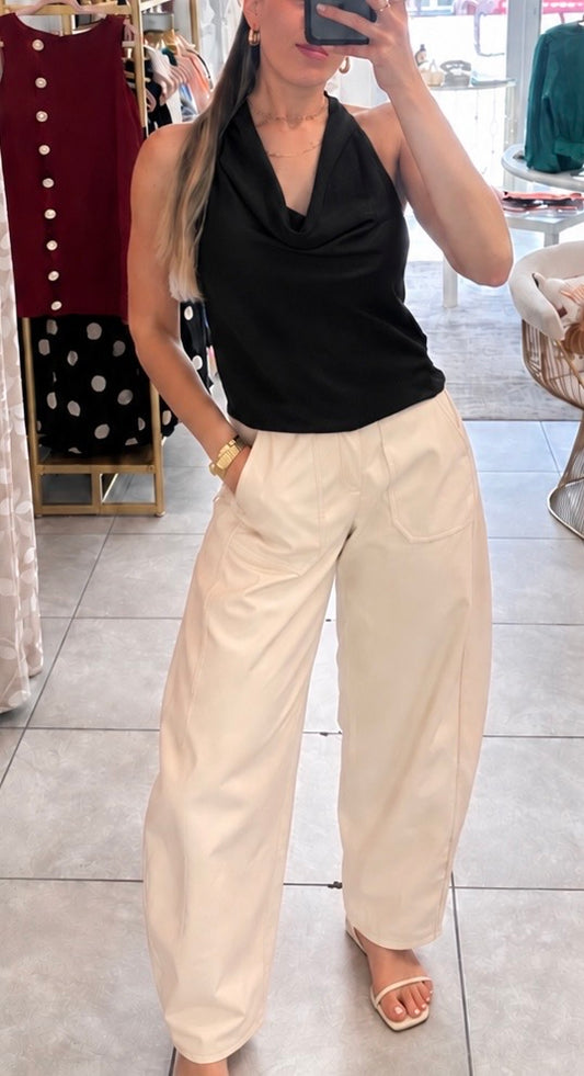 Cowl satin top