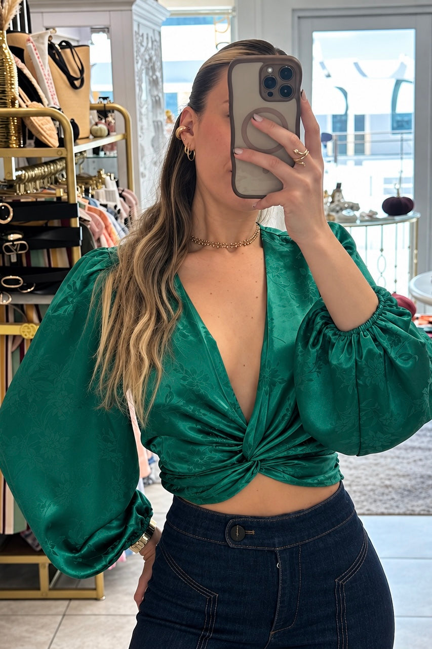 Satin Jacquard Top