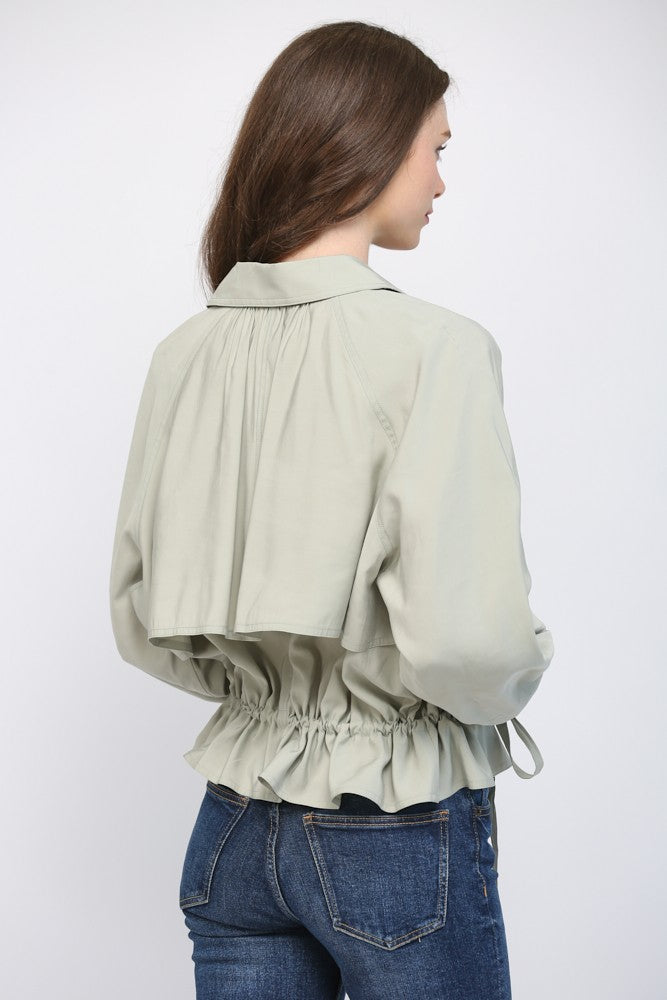 Sage drawstring jacket