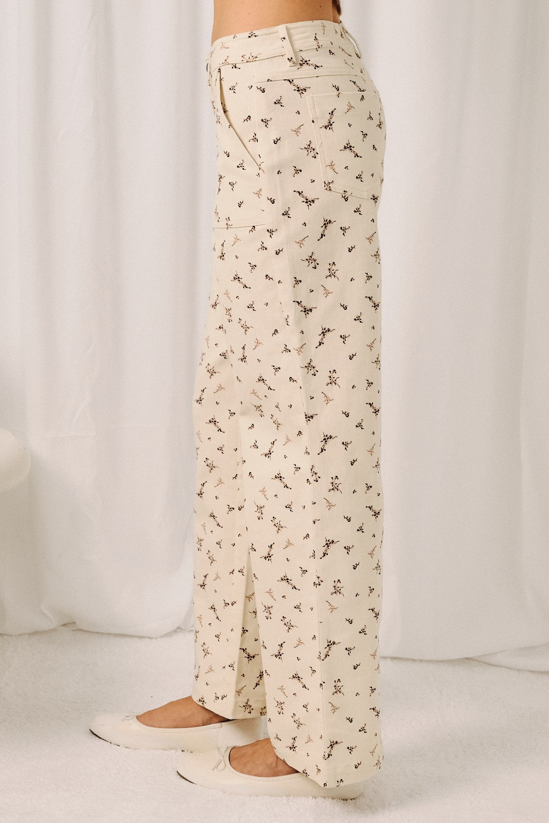Floral twill pant