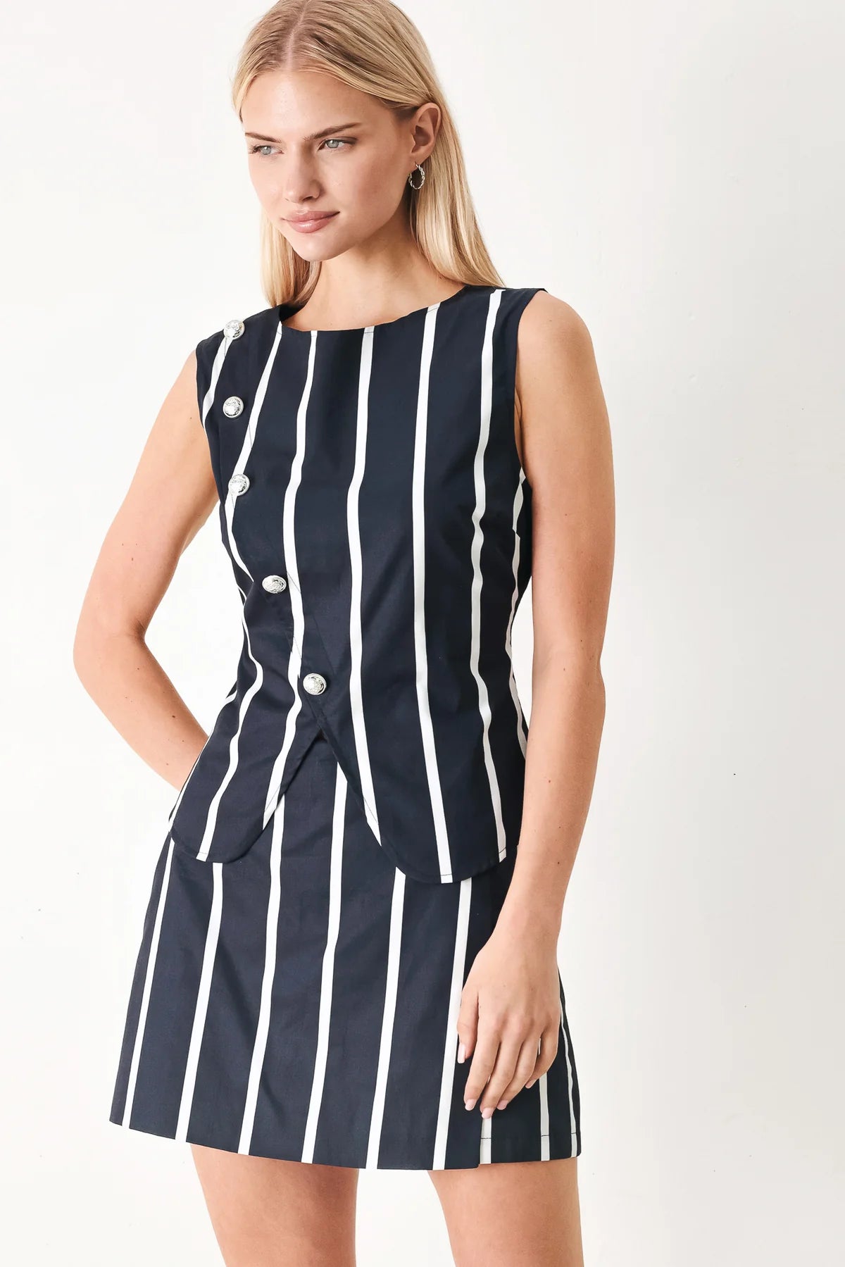 Navy Stripe Skort