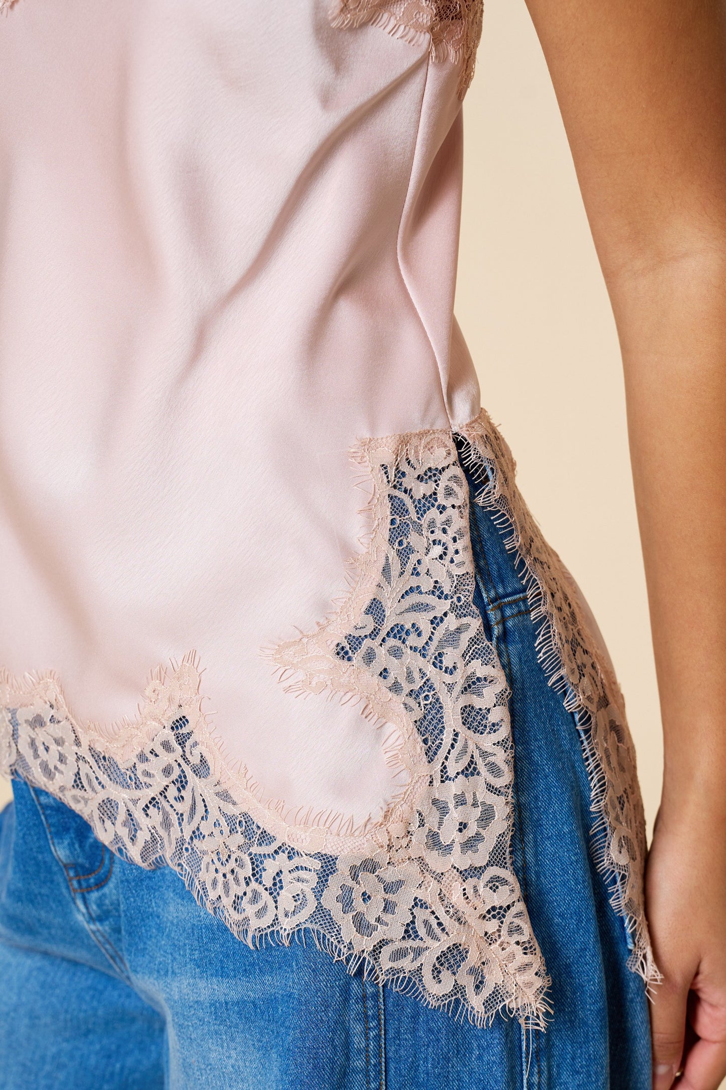 Light pink satin top