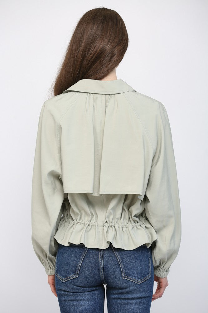 Sage drawstring jacket