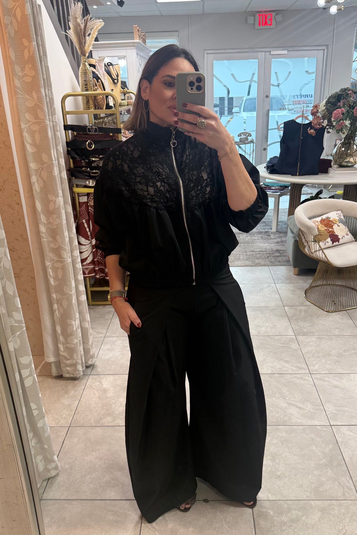 Lace Bomber Jacket
