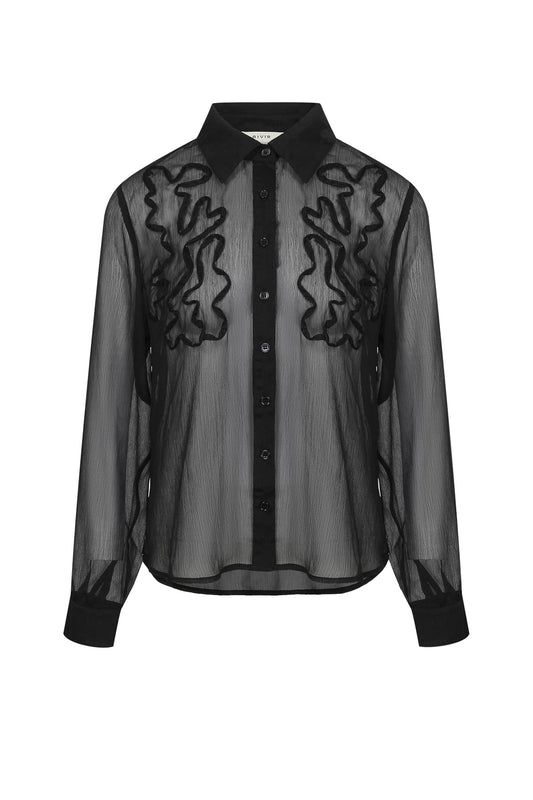 Black chiffon blouse