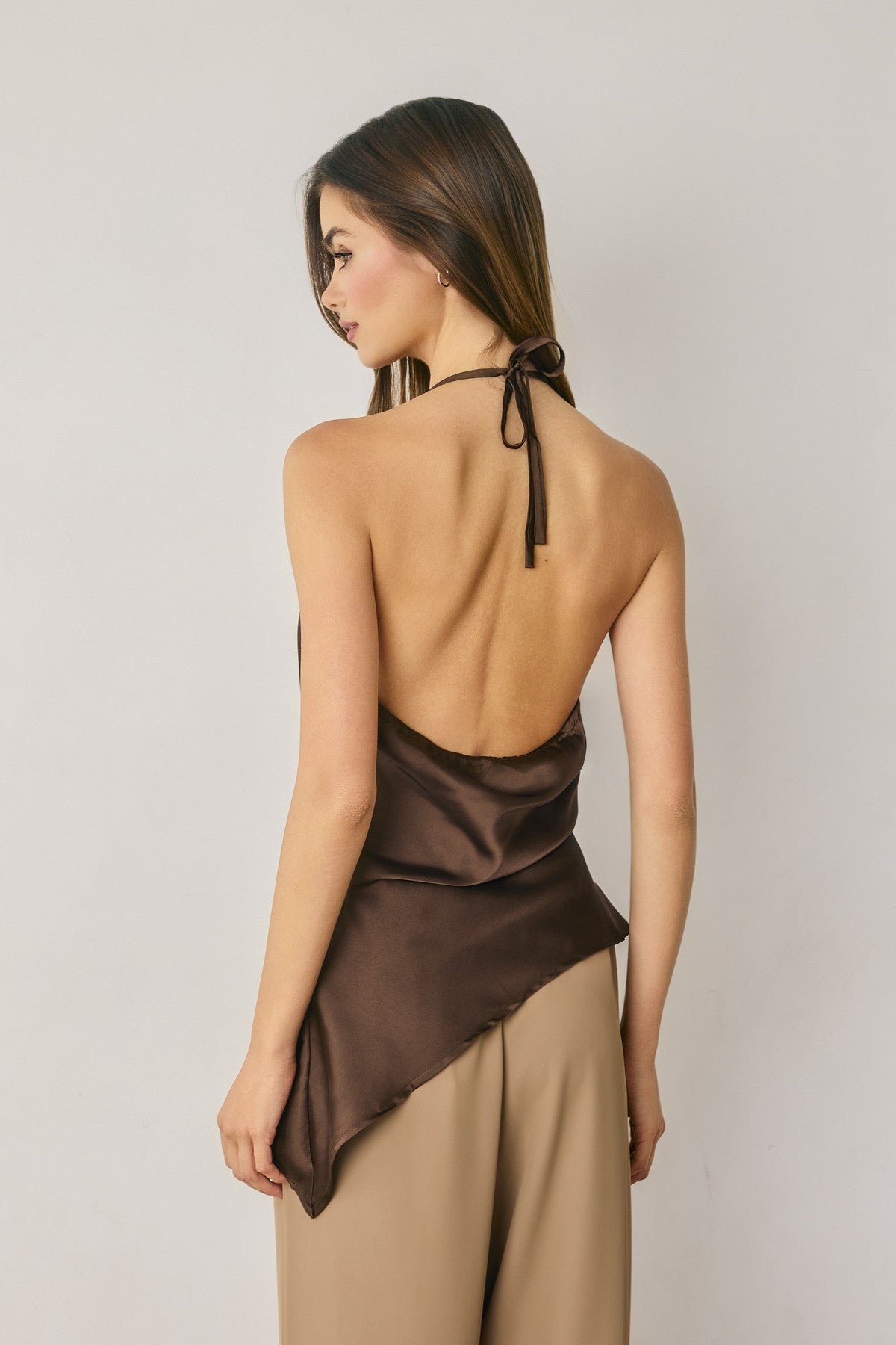 Satin asymmetrical top