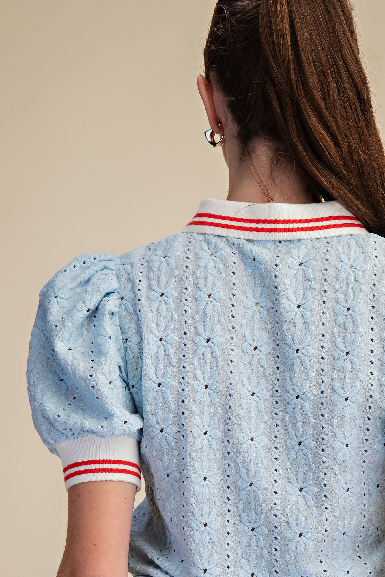 Light blue lace top