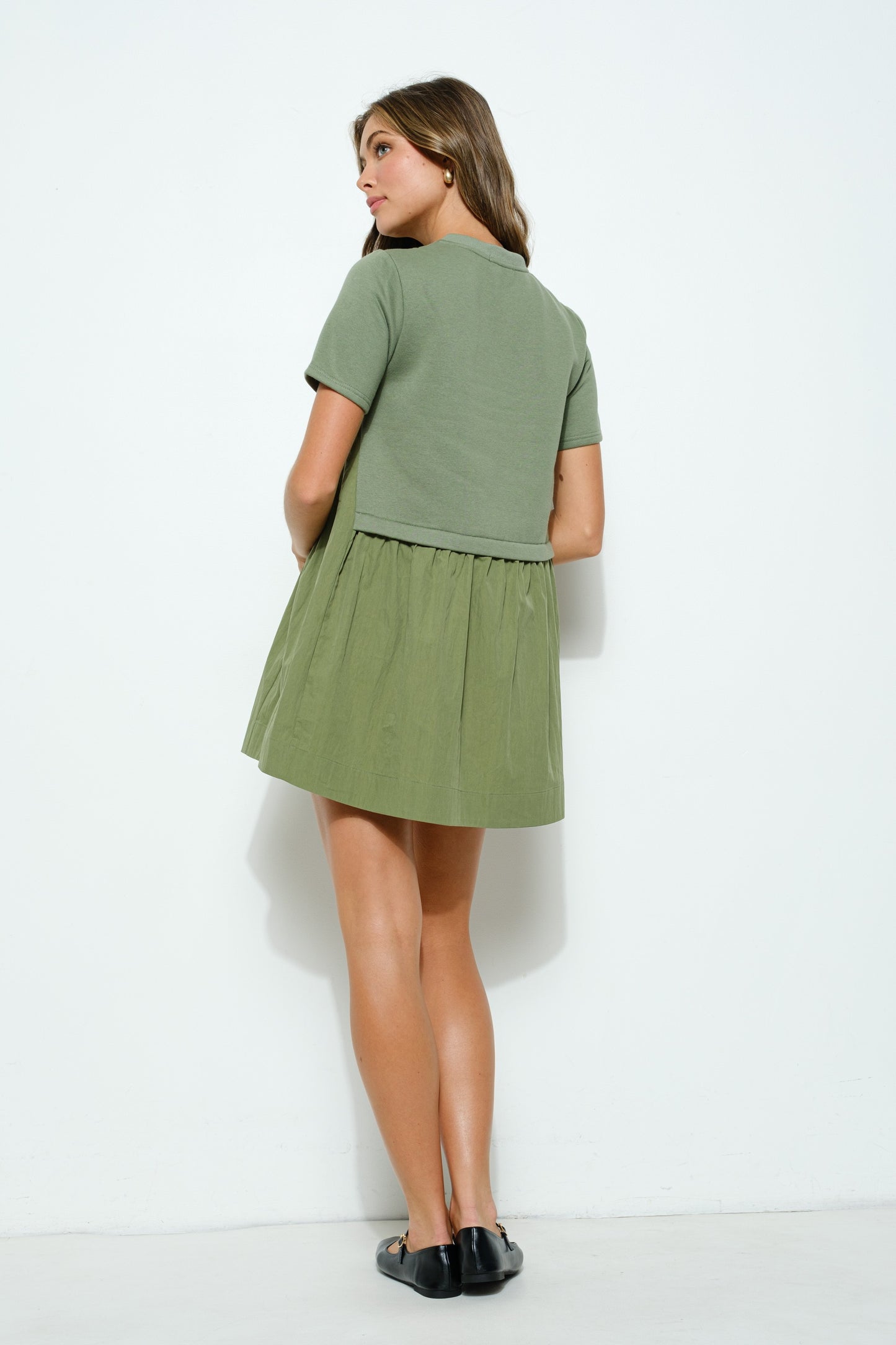 Olive sweatshirt dress