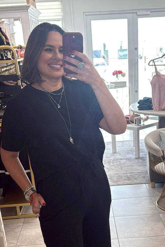 Jacquard Black Top
