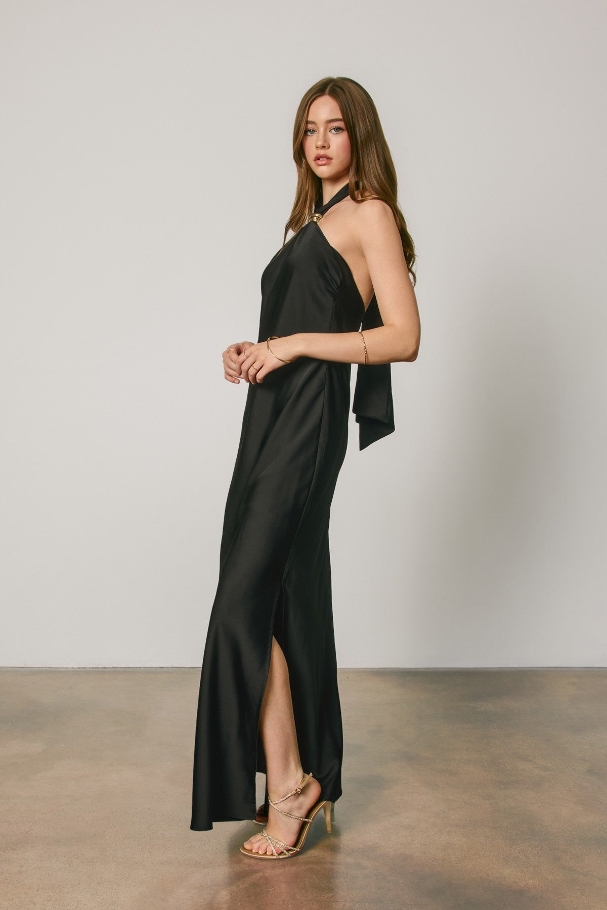 Black halter dress