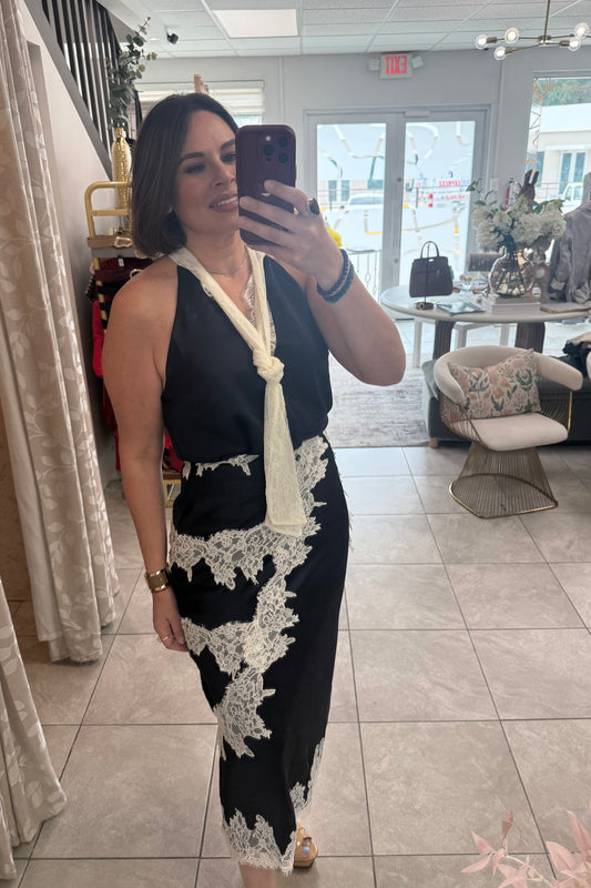 Navy & Ivory Lace Set