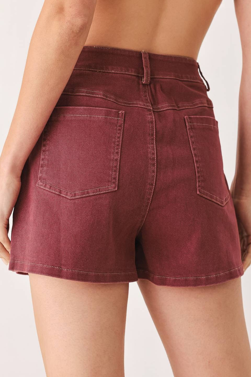Wine Denim Skort