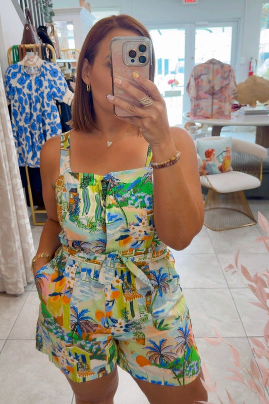 Caribbean Blue Romper