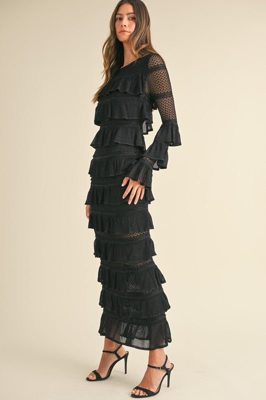 The black ruffle dress