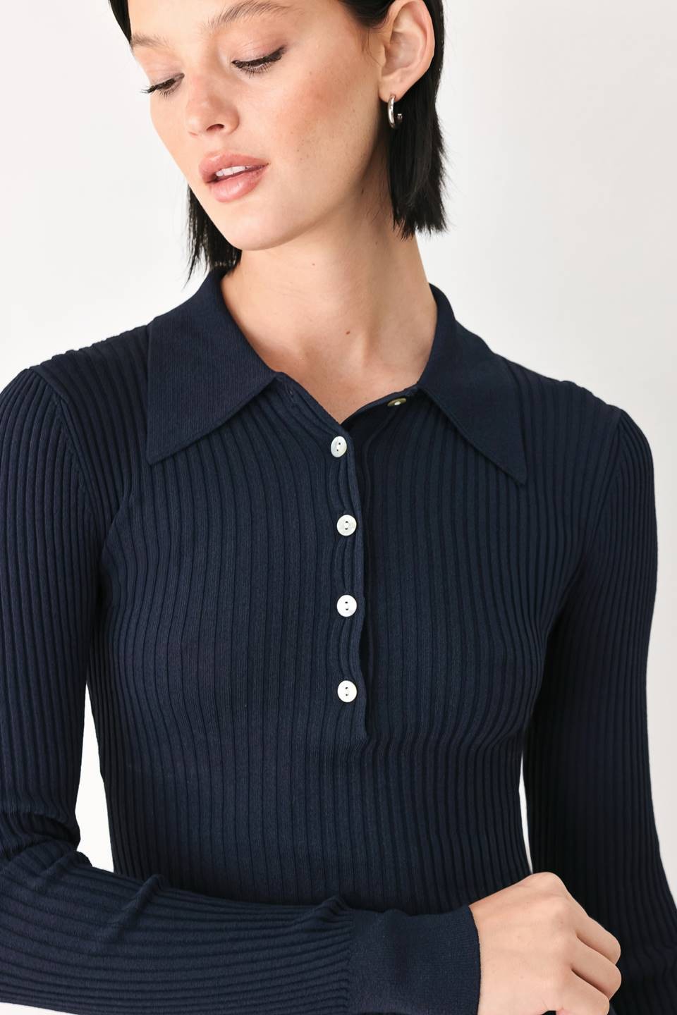 Navy Knit Top