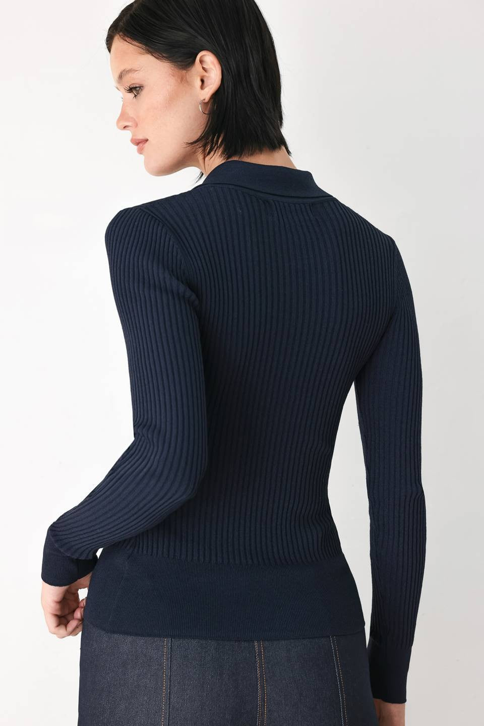 Navy Knit Top