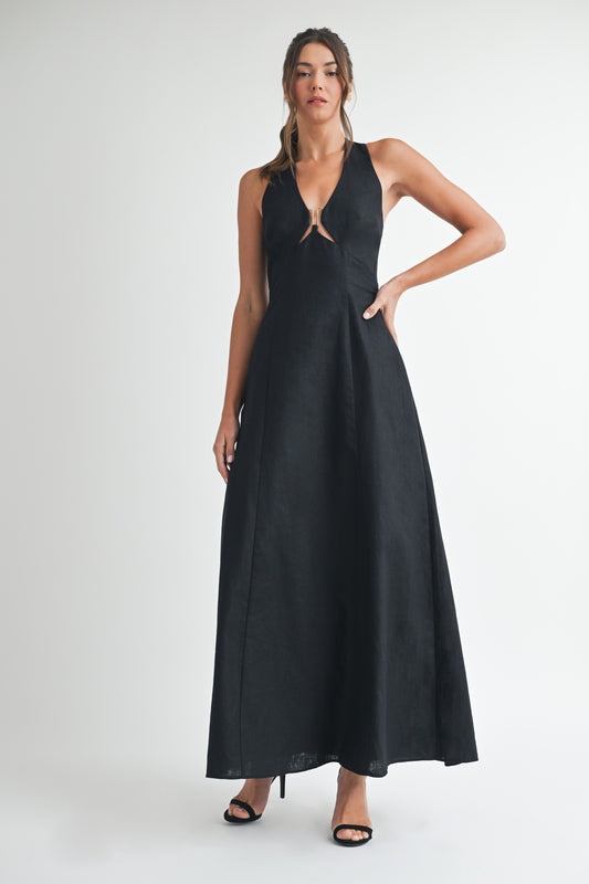 Black linen Dress