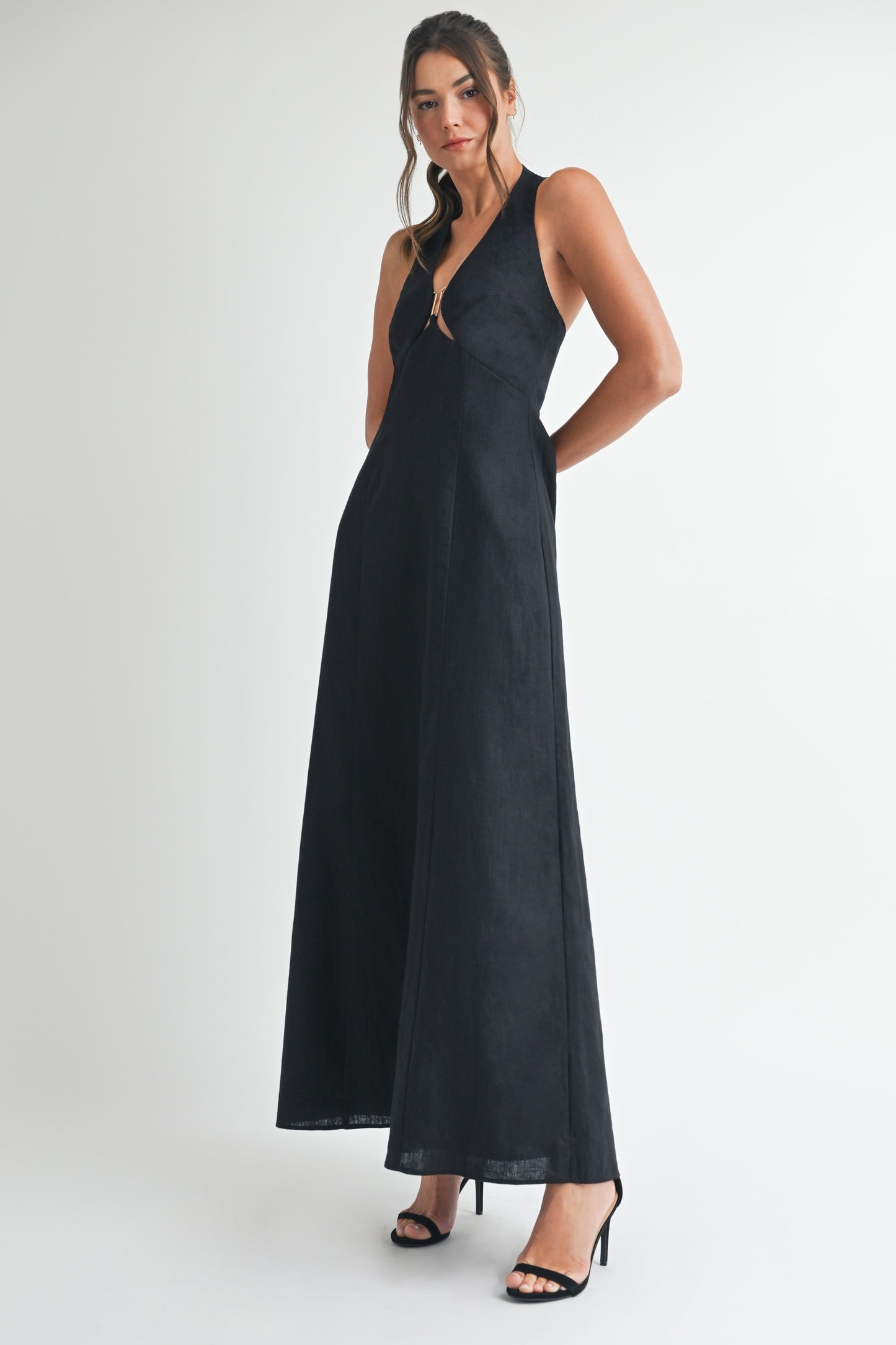 Black linen Dress