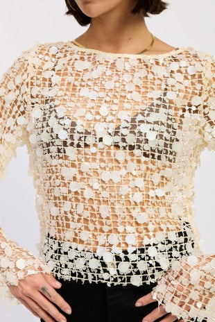 Sequin Mesh Top