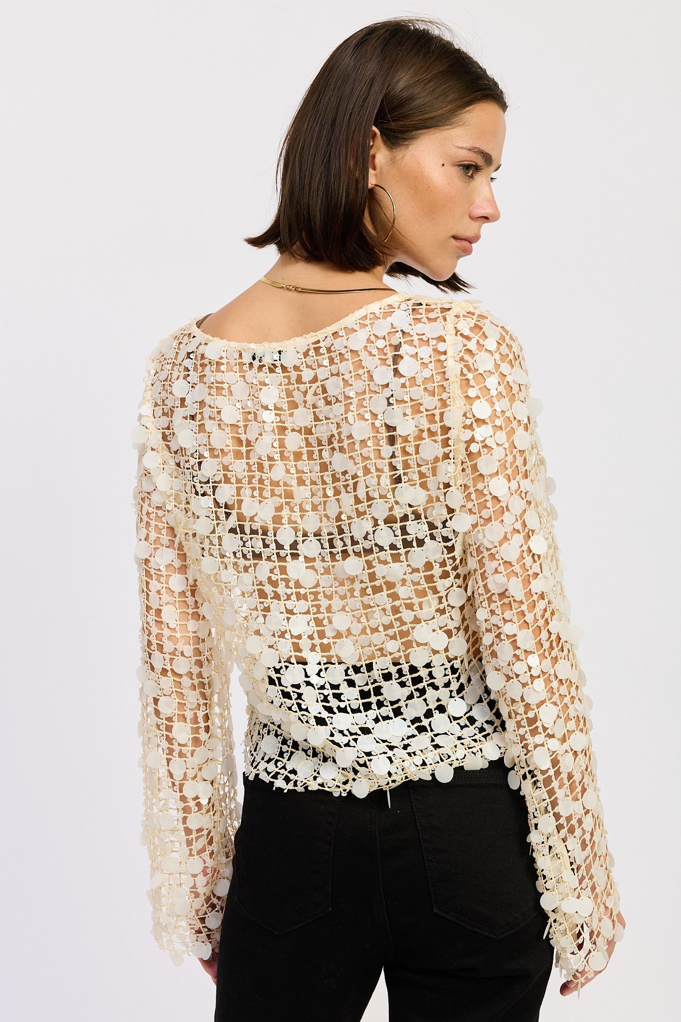 Sequin Mesh Top