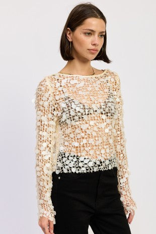 Sequin Mesh Top