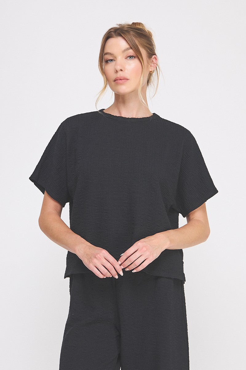 Jacquard Black Top