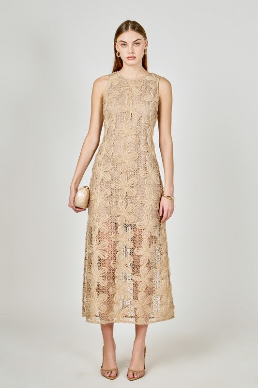 Taupe Lace Dress
