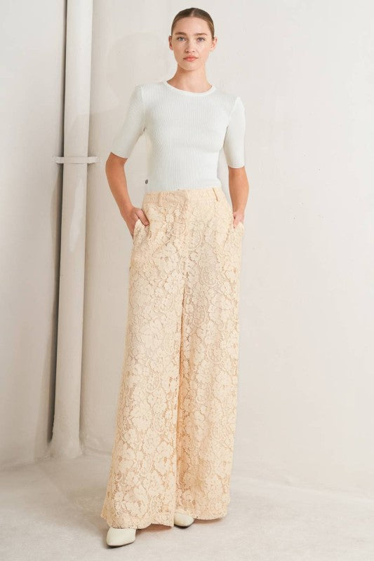 Lace Peach Pant