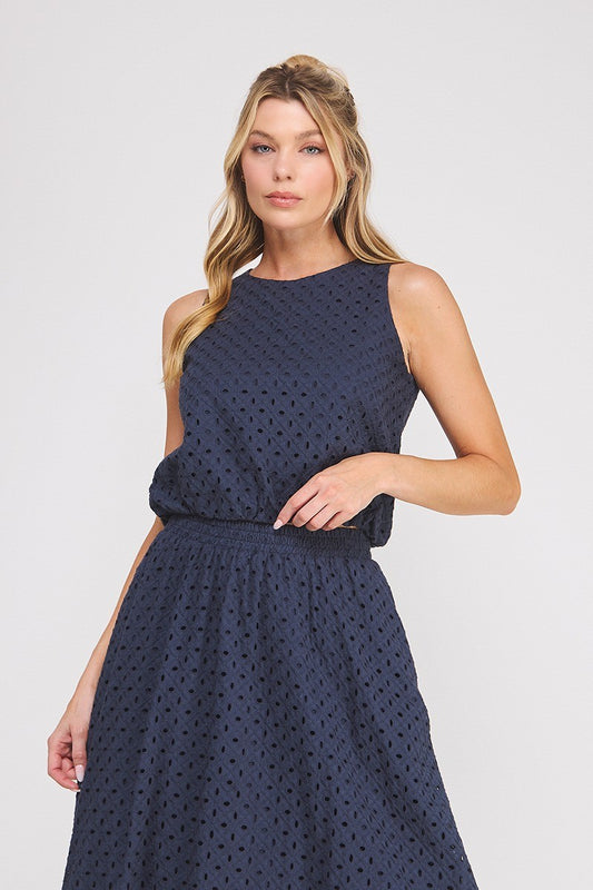Navy Eyelet Set