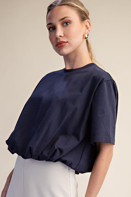 Navy Bubble Top