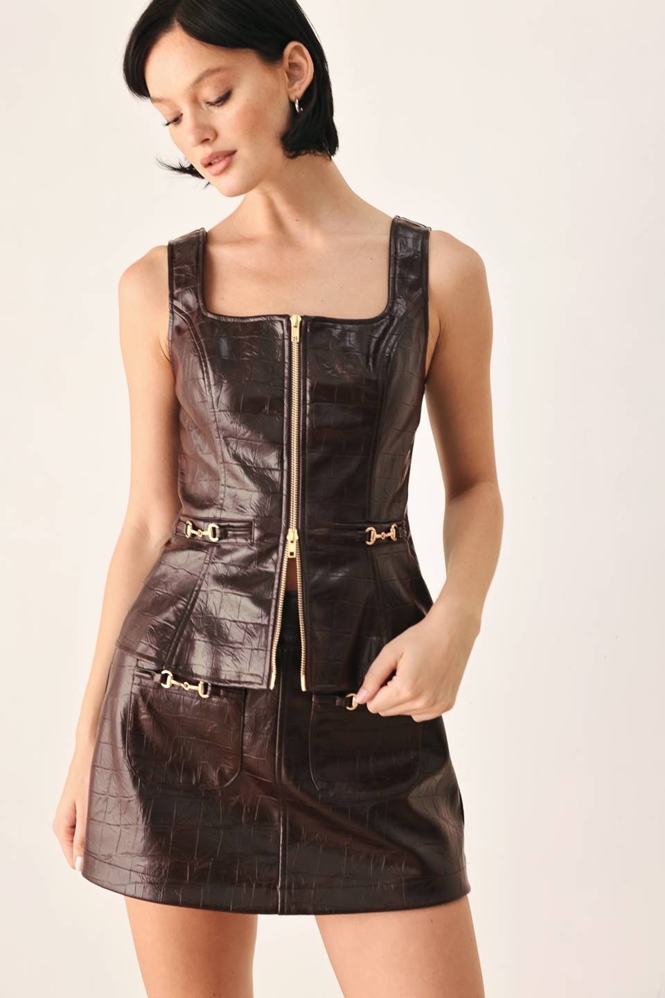 Embossed Leather Top