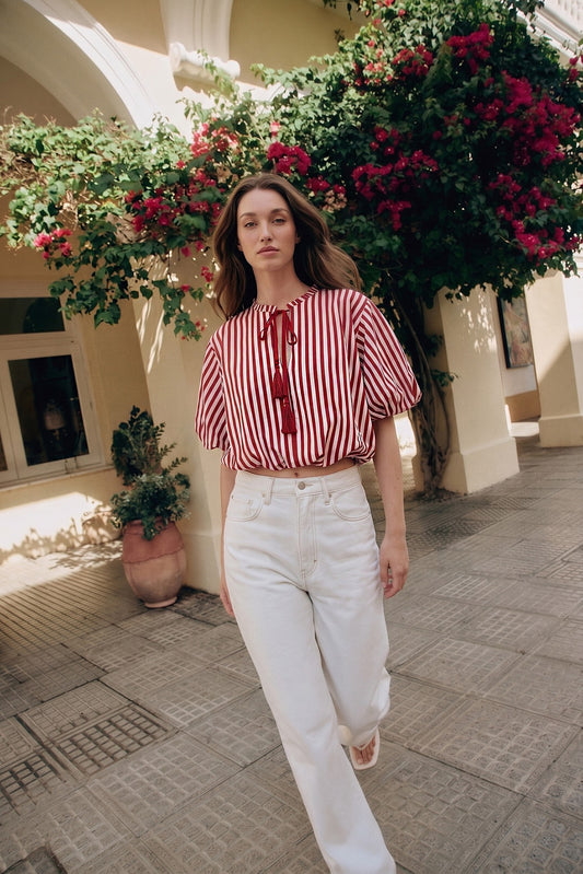 Tassel Striped Top