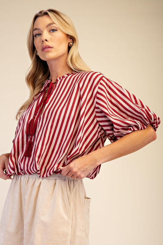Tassel Striped Top