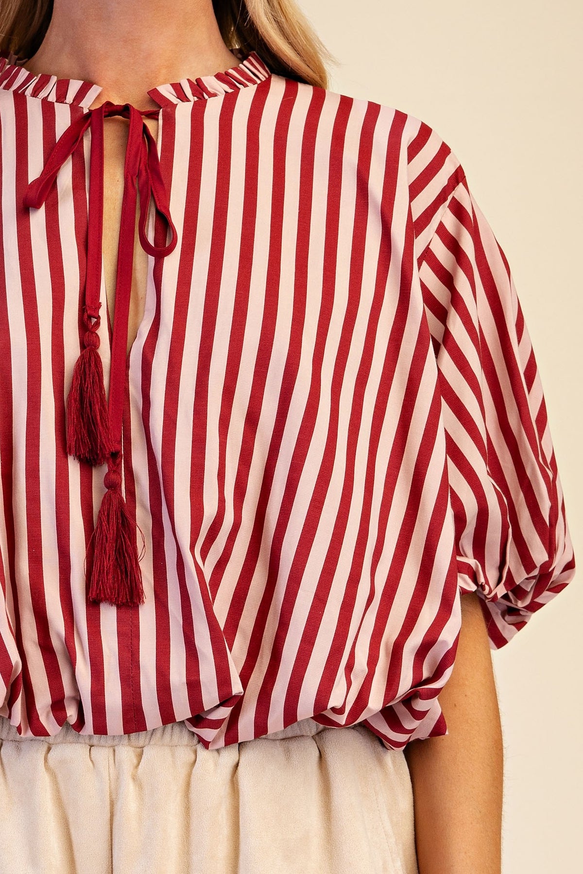 Tassel Striped Top