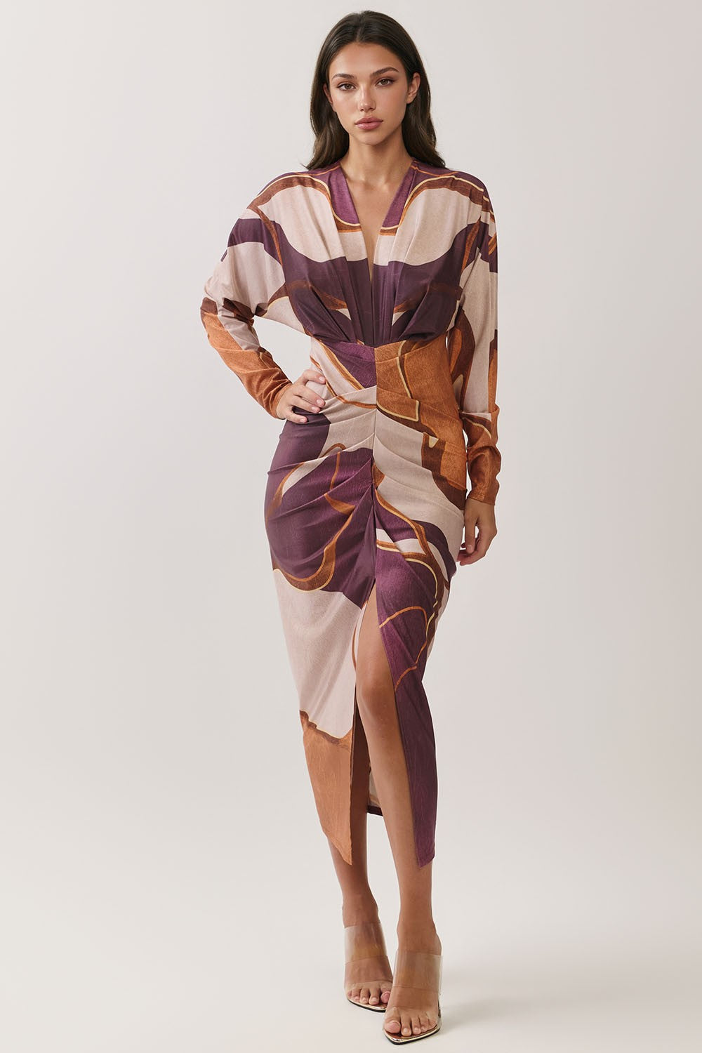 Abstract Ruched Dress
