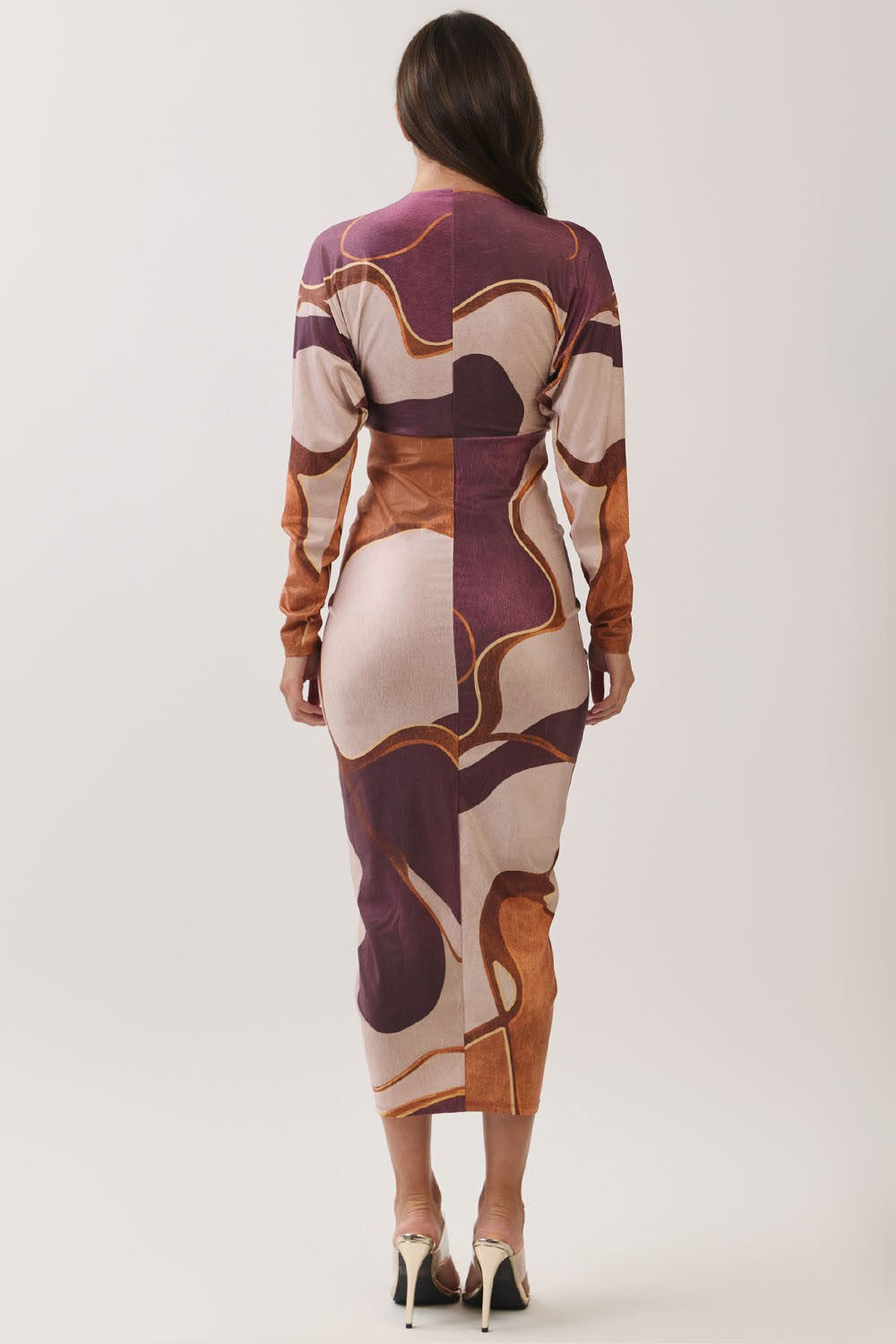 Abstract Ruched Dress