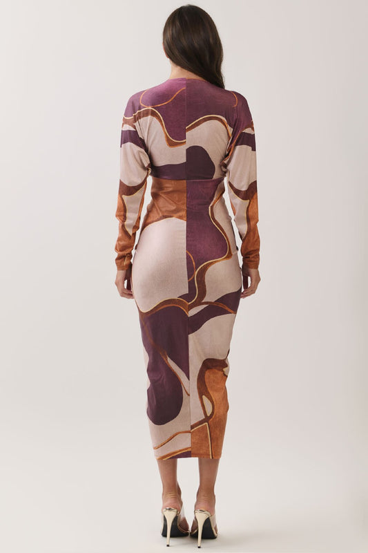 Abstract Ruched Dress