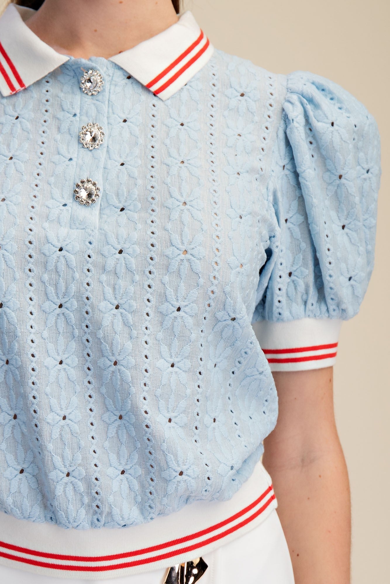 Light blue lace top