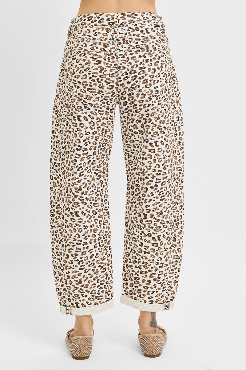 Leopard Barrel Jean