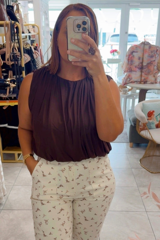 Draped Mesh Top