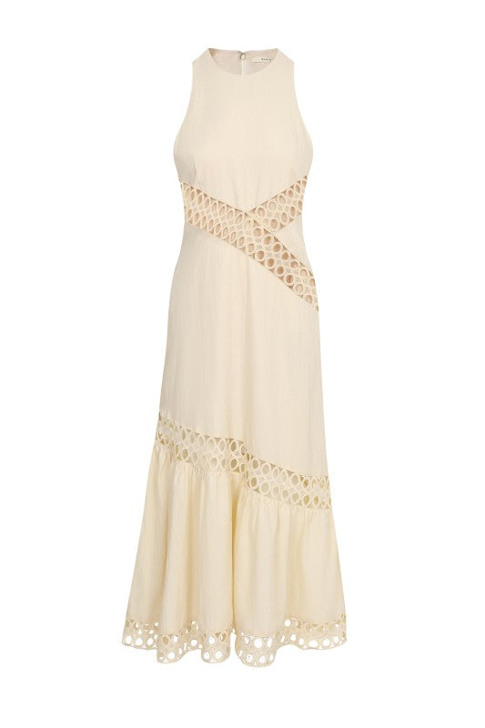 Cutwork Beige Dress