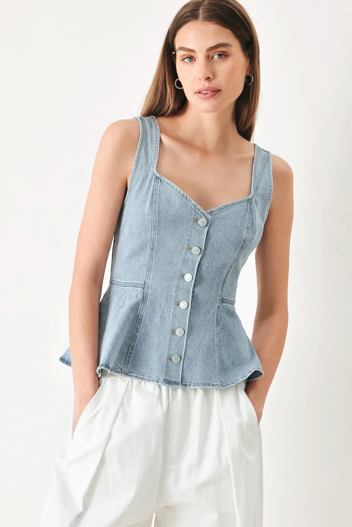 Light denim top