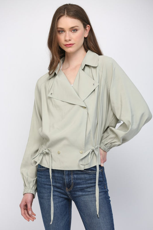 Sage drawstring jacket