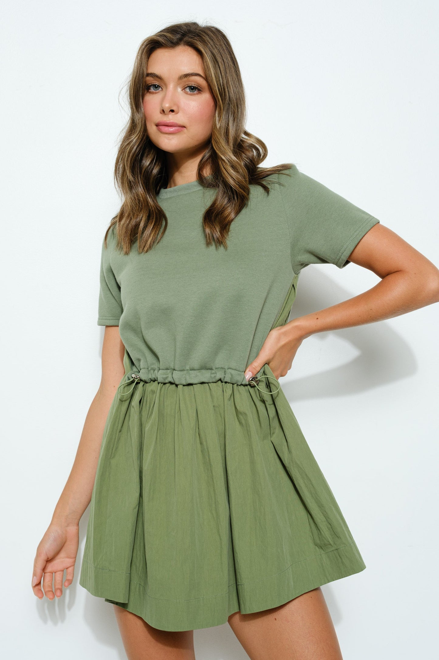 Olive sweatshirt dress