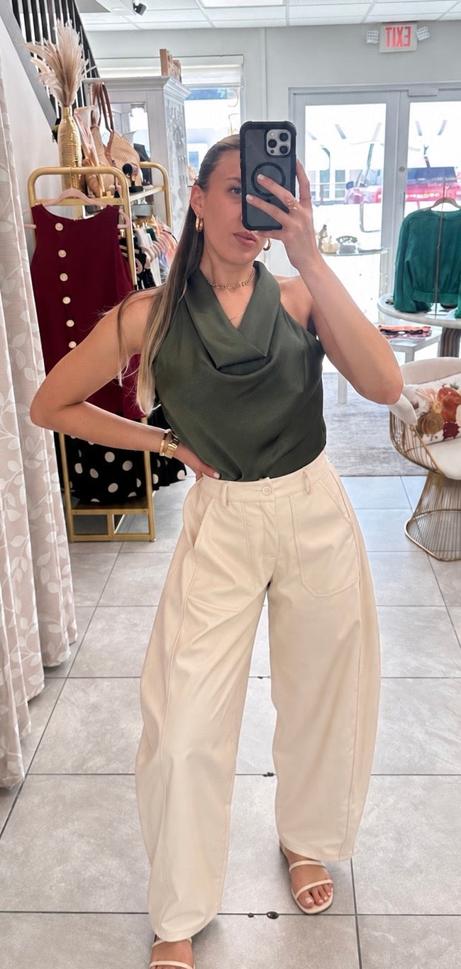 Cowl satin top