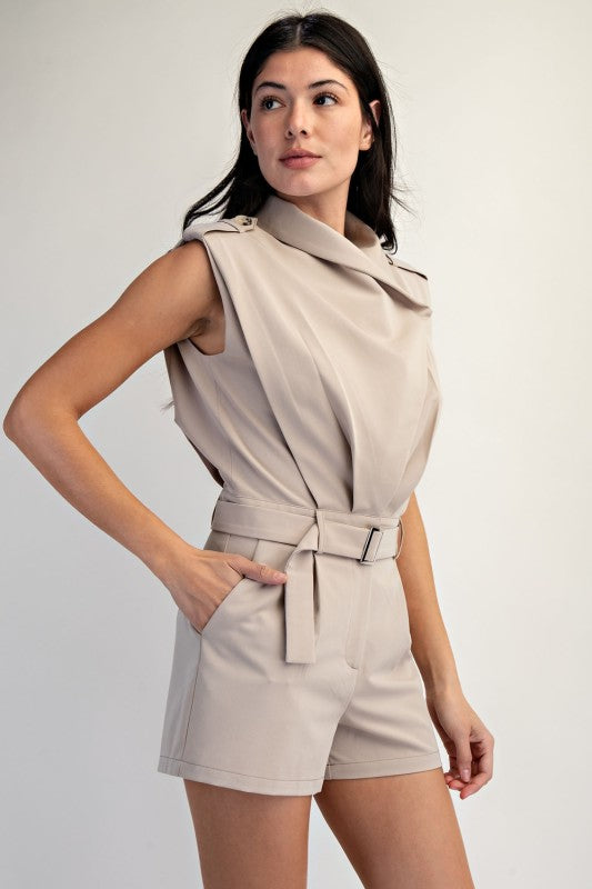 Draped Tailored Romper